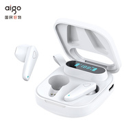 爱国者（aigo） T23白色 屏显电量 真无线蓝牙耳机 半入耳式 触控运动 游戏跑步耳机