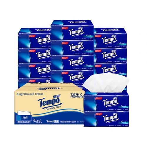 得宝 (Tempo) 抽纸 4层90抽*18包