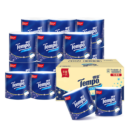 得宝 (Tempo) 天然无香卷纸4层160g*16卷